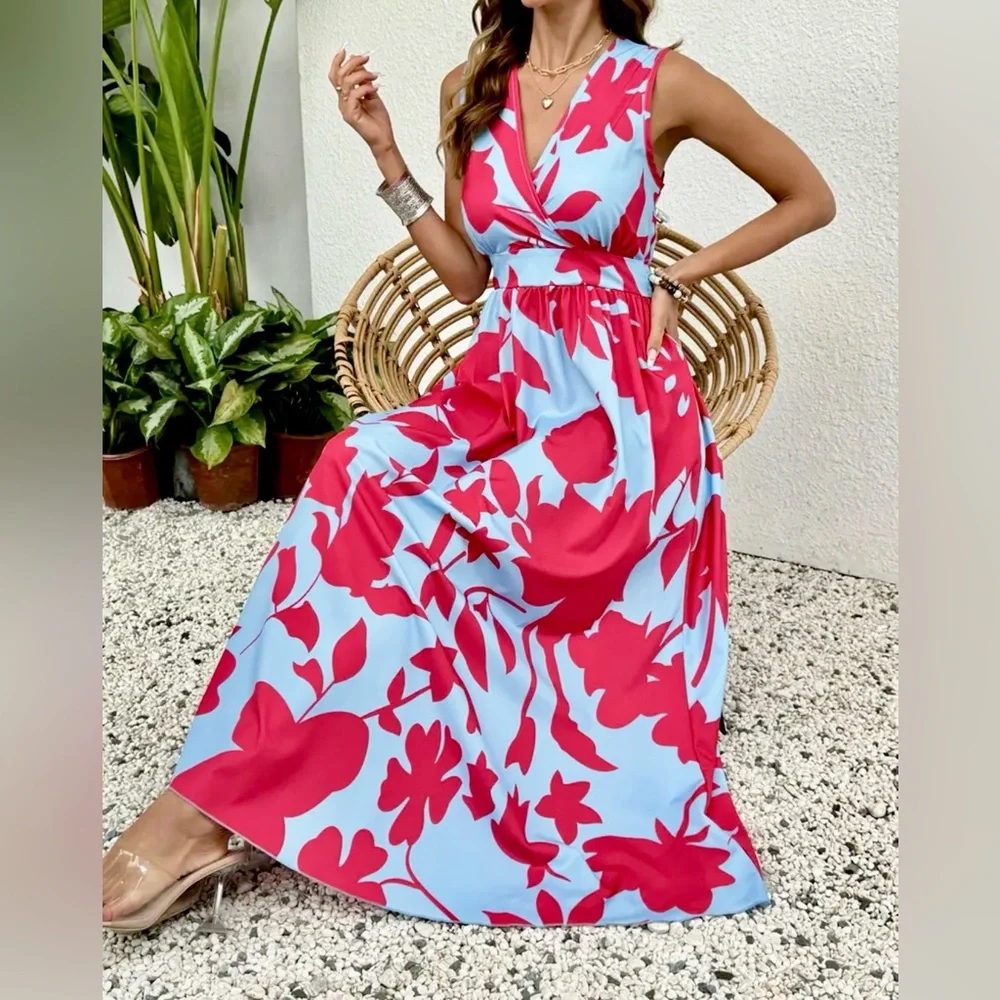 NWOT Floral Maxi Dress w Pockets (S) - Picture 4 of 11